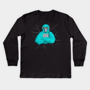 Gorilla Tag PFP Monke Merch VR Gamer Gift Kids Long Sleeve T-Shirt